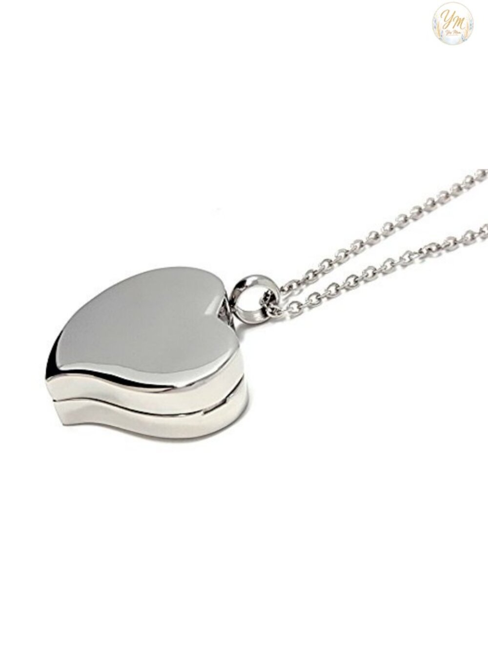 Magnetic Heart Locket Pill Necklace, Stainless Steel Cable Chain, Medical ID